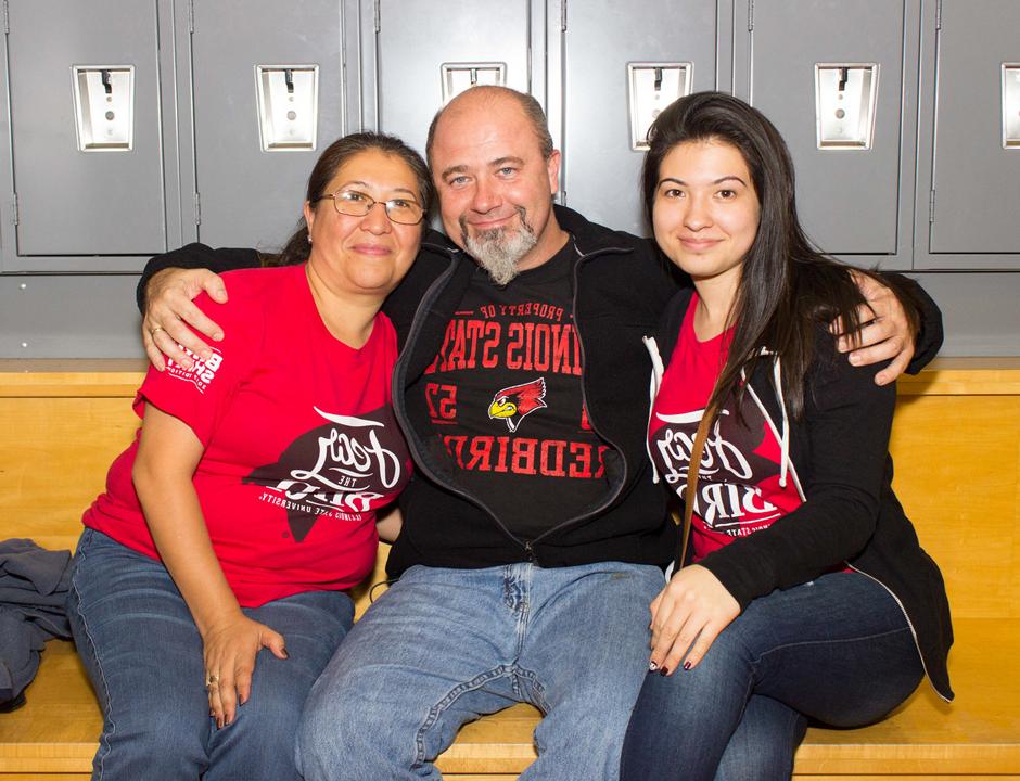 Family sitting and smiling